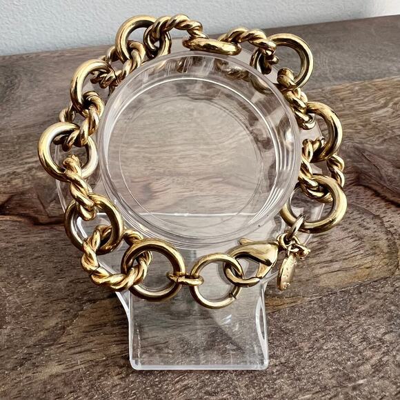 🍭6/$30 J. Crew Gold Distressed Chunky Chain Link Bracelet - Picture 2 of 7